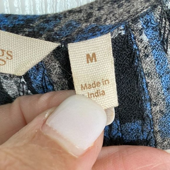 Soft Surroundings Womens Multicolor Plaid Tunic Top with Beading M Boho Party - Picture 5 of 12